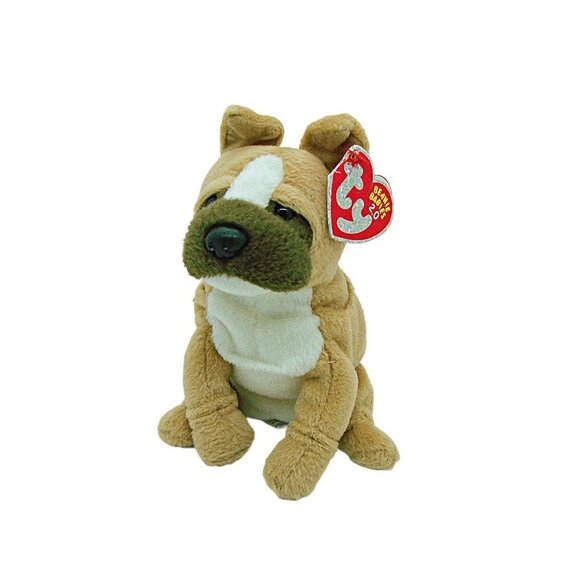 Ty Beanie Baby 2.0 Collection Cargo The Bull Dog 2008 Tan Animal Plush Toy 6x4" - Picture 2 of 12